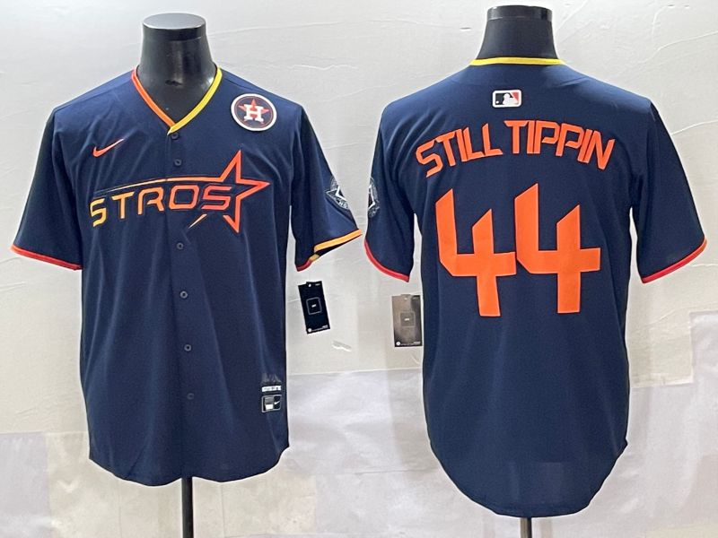 Men 2025 Houston Astros #44 Still Tippin Blue Three generations Joint Name Nike MLB Jersey style 12->houston astros->MLB Jersey